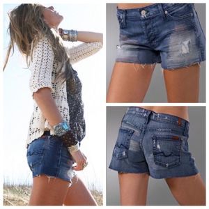 7 For All Mankind Blue Jean Shorts